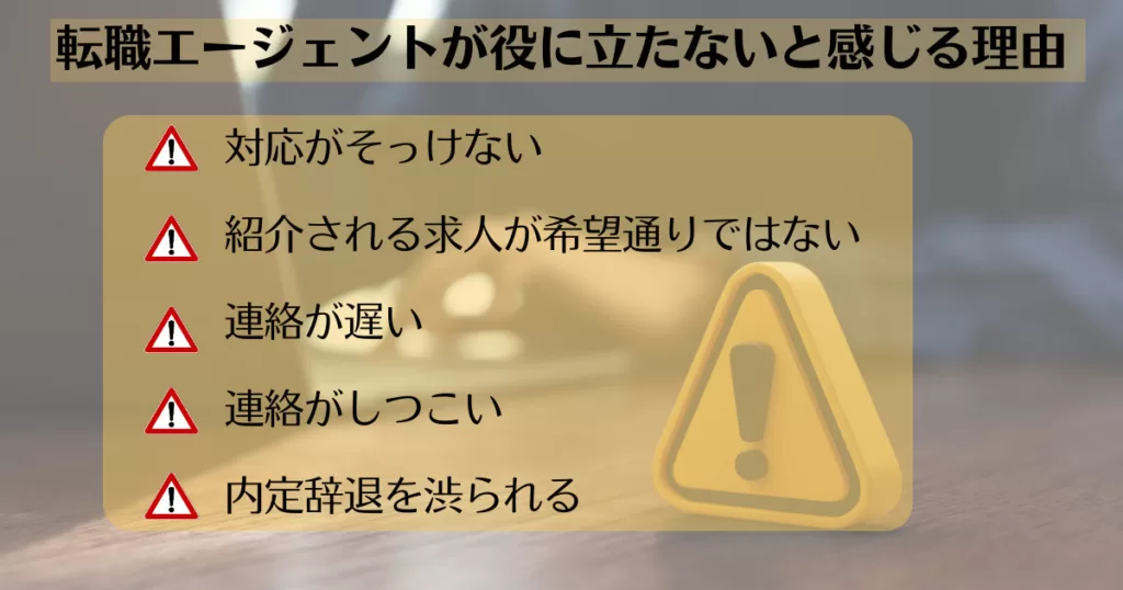 【挿入画像】転職エージェントが役に立たないと感じる理由